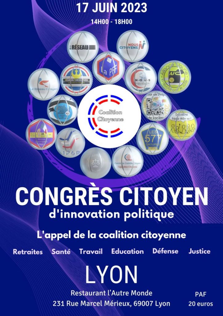 Congrès de la coalition citoyenne à Lyon le 17 juin 2023