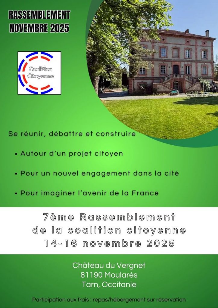 Flyer congrès de la coalition citoyenne 2025 à Moularès